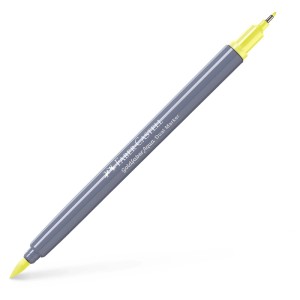 Faber-Castell Goldfaber Dual Marker, giallo chiaro, con punta a pennello e fineliner.