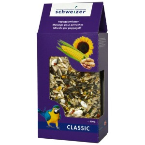 Eric Schweizer Mangime per pappagalli 600g: Miscela con semi, noci e verdure.