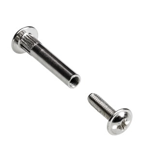 Bullone di collegamento M4 con manicotto, interamente in metallo, campo di serraggio 28-38 mm.