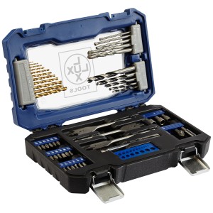 Set de forets et d'embouts LUX, 52 pièces dans une mallette, divers forets, embouts et accessoires.