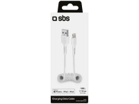 SBS Spiralkabel USB 2.0 auf Lightning Weiss / Länge 50 cm