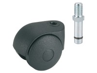 Doerner + Helmer Zwillingsrolle mit Gewindestift Schwarz Ø 4 cm / Höhe 5,4 cm