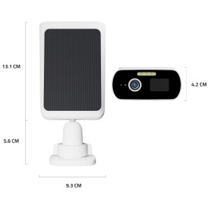 Hombli Solar Cam 2K, weiße Überwachungskamera mit Solarpanel für lange Betriebsdauer.