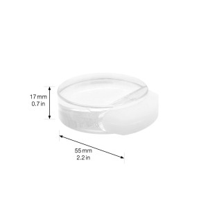 Fermaporta a pavimento trasparente Wagner Clear, Ø 50 mm, altezza 55 mm, autoadesivo.