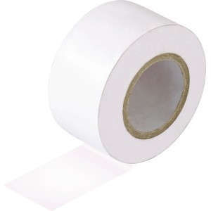 Nastro isolante bianco, 25mm x 10m, per installazioni elettriche e lavori di isolamento.