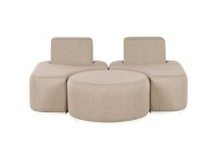 Beliani Lounge-Set Fabro Aluminium Beige 3-tlg.
