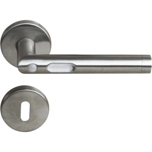 Rosetta Move light I, acciaio inox opaco, con illuminazione bianca, ferramenta per porte.