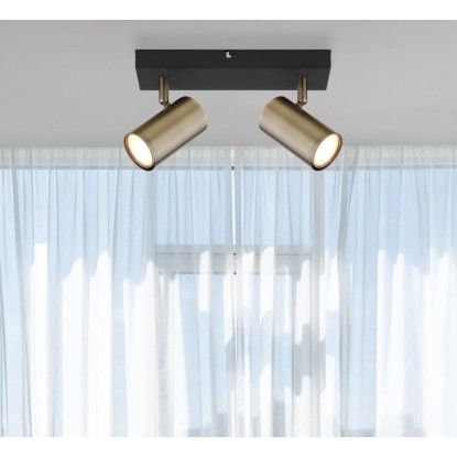 Globo Faretto Robby 2 luce Ottone antico (HxLxP) 12 x 6 x 26 cm