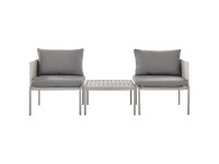 Beliani Lounge-Set Terracina Aluminium Hellgrau 3-tlg.