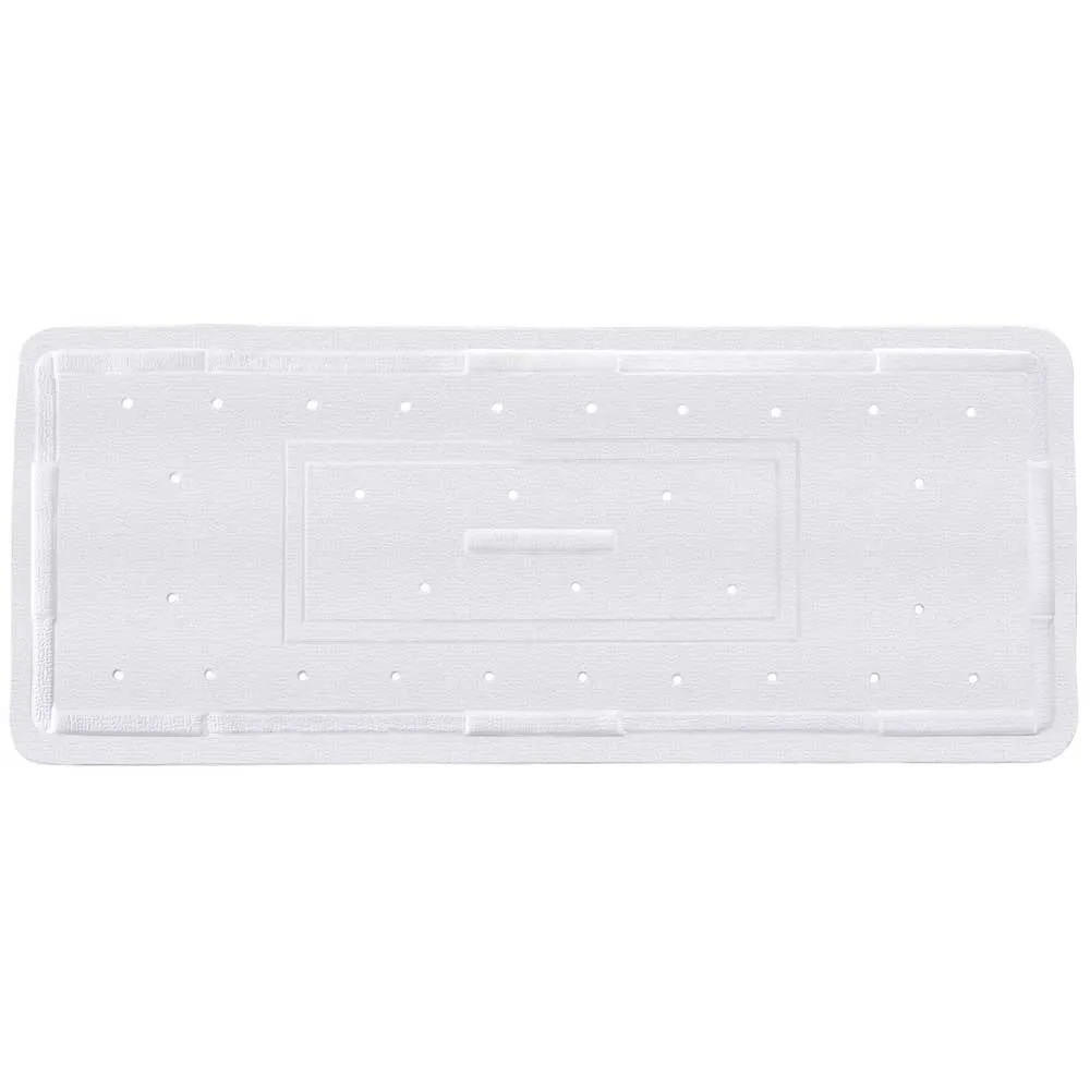 Wenko Tappetino Vasca Antiscivolo Florida | Con Ventose | 90x36,5 Cm | Plastica Bianca | Sicurezza Per Doccia E Bagno