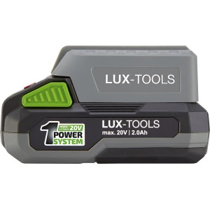 Adattatore batteria USB LUX 20 V: Attacco batteria con porte USB e torcia LED per utensili a batteria LUX.