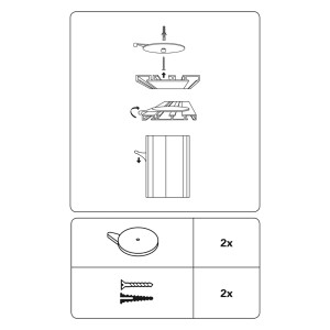 Gardinia Supporto a soffitto confezione da 2 per binario per tende in alluminio a 2 vie, istruzioni di montaggio.