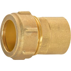 Raccordo a compressione in ottone, 22 mm x 24,1 mm (Rp 3/4) per impianti idraulici e di riscaldamento.