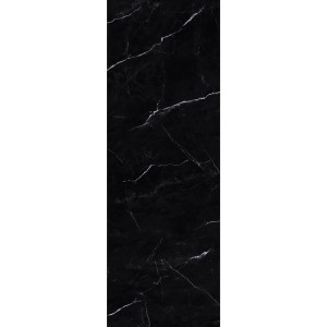 Panneau mural SPC Decoflooring, 260x90 cm, marbre noir brillant pour salle de bain et cuisine.