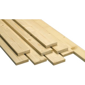 Universalschalbretter, 20x95x2000 mm, 3-seitig gehobelt, Fichte/Tanne für Dach- und Innenausbau.