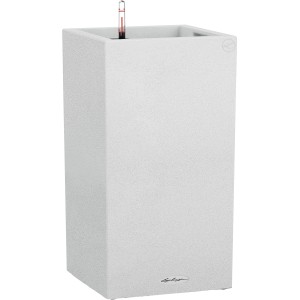 Lechuza Canto Stone high 40 pot de fleurs, Blanc quartz, 40x76cm, avec système d'arrosage.