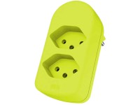 Max Hauri Abzweigstecker drehbar Fluo-Gelb 2 x T13