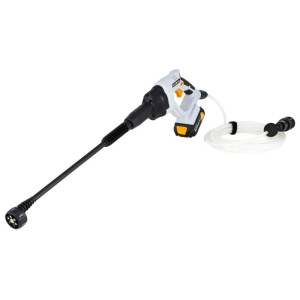 Nettoyeur haute pression sans fil Batavia Nexxforce (18V, blanc) avec tuyau et batterie.