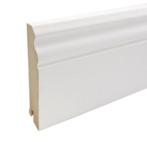 Plinthe blanche mate Praktikus White & Black Stil, longueur 240 cm, pour stratifié et planchers en bois.