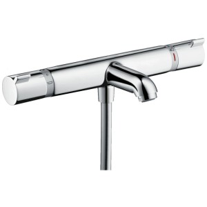 Miscelatore termostatico per vasca Hansgrohe Ecostat Comfort, esterno, cromato, con controllo temperatura.