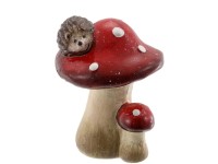 Fliegenpilz mit Igel aus Keramik