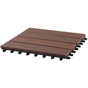 Gartec Dalle clipsable WPC Marrone, 30x30 cm, pour terrasse & balcon