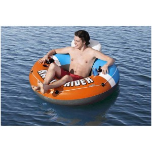 Ciambella gonfiabile Bestway Hydro-Force Rapid Rider con schienale e portabevande in acqua.