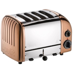 Tostapane Dualit Classic a 4 fette color rame, ideale per tostare fino a quattro fette.