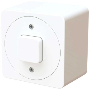 Pulsante AP bianco maxONE S3 per montaggio superficiale, 10A, 250V.