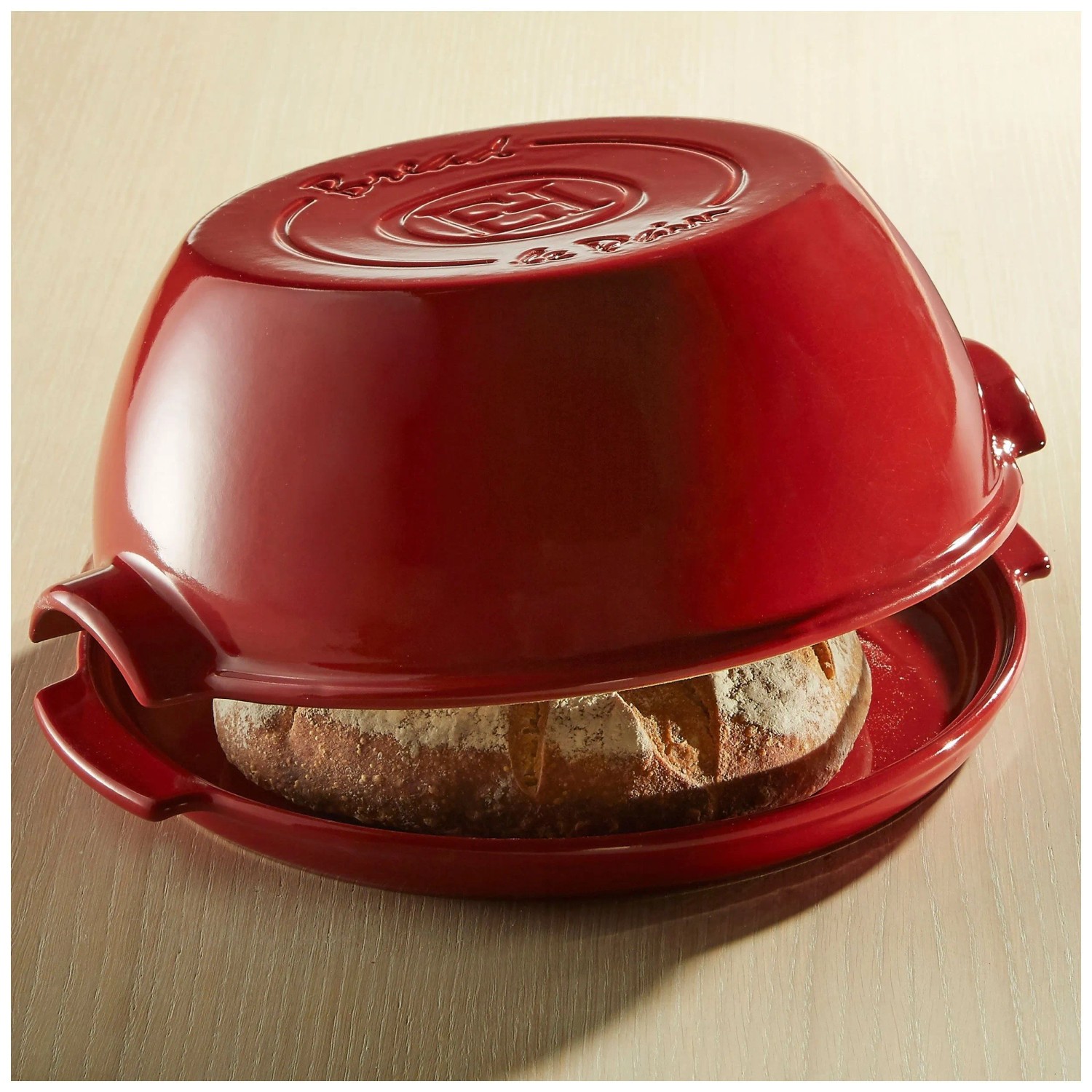 Emile Henry Brotback-Set Keramik Rot rund