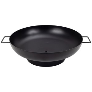 Braciere Nouvel Elegante nero in acciaio, Ø 55 cm, con maniglie per giardino e terrazza.