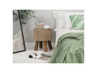 Table d'appoint Beliani Tulita teck Marron clair (HxlxP) 41 x 35 x 35 cm