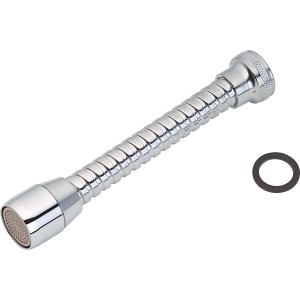 Prolunga per aeratore cromata M22, 140 mm, flessibile per cucina e bagno.