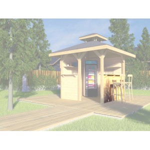 Weka Kit parete bar naturale 28 mm per oasi giardino, legno naturale.