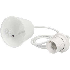 Suspension pour lampe E27 blanche avec câble de 0,7 m pour installation de lampe.