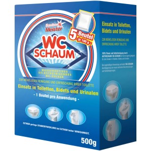 Saubermeister Mousse WC, 5 sachets de 100g, pour toilettes, bidets et urinoirs.