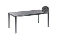 Beliani Gartentisch Cosoleto Sicherheitsglas Schwarz 180 x 90 cm