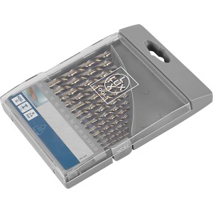 Set di punte da trapano LUX HSS-G, 13 pezzi in custodia grigia. Ideale per forare metallo e plastica.