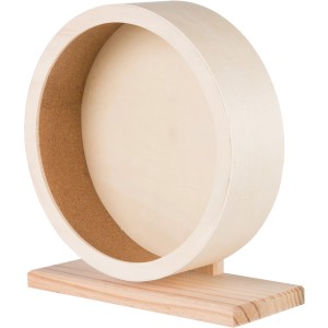 Roue d'exercice en bois Trixie, Ø 28 cm, pour petits animaux, en bois non traité, avec roue fermée.