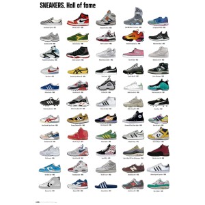 Maxiposter "Sneakers - Hall of Fame" (61x91,5 cm) mit Abbildungen verschiedener Sneaker-Modelle.