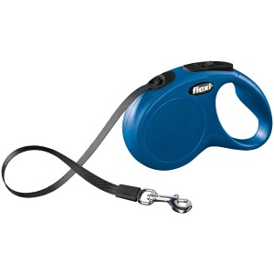 Guinzaglio avvolgibile Flexi New Classic blu, taglia S, 5 m.