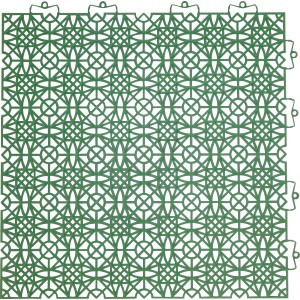 Dalle clipsable verte Andiamo avec motif, 38x38 cm, idéale pour balcon et terrasse.