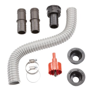 Garantia Flex-Comfort set di collegamento grigio per serbatoi di acqua piovana e rubinetti.