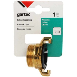Raccord rapide Gartec avec filetage mâle 1", laiton, pour systèmes d'eau froide.