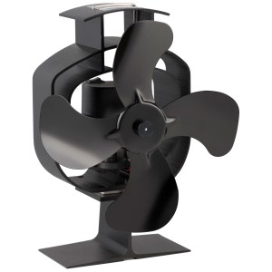 Ventilateur de poêle Valo noir, sur pied, rotatif à 46 degrés, accessoire pour cheminées et poêles.