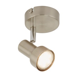 Spot LED nickel opaco con attacco GU10, 3W, orientabile.