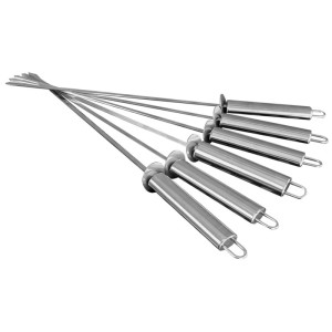 Mr. Grill Brochette pour brasero en acier inoxydable 2,5 x 46 x 2,5 cm