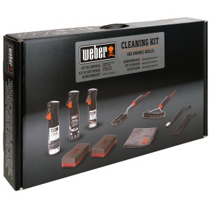 Kit de nettoyage Weber 10 pièces pour barbecues à gaz émaillés, avec brosses, nettoyant, grattoir et chiffon.