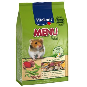 Vitakraft Menu Vital cibo per criceti, confezione da 400g con cereali, verdure ed erbe.