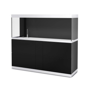 Oase Aquarium-Set HighLine 600 en noir/blanc, 530 l, avec meuble pour combinaisons d'aquariums.